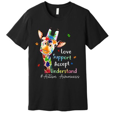 giraffe Accept Understand Love Autism Awareness Premium T-Shirt