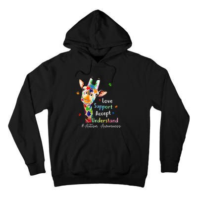 giraffe Accept Understand Love Autism Awareness Tall Hoodie