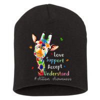 giraffe Accept Understand Love Autism Awareness Short Acrylic Beanie