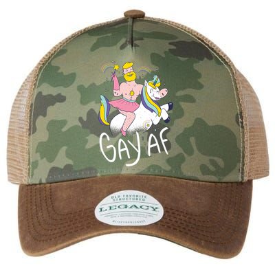 Gay AF Unicorn Legacy Tie Dye Trucker Hat