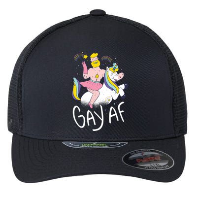 Gay AF Unicorn Flexfit Unipanel Trucker Cap