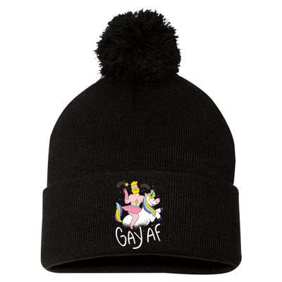 Gay AF Unicorn Pom Pom 12in Knit Beanie