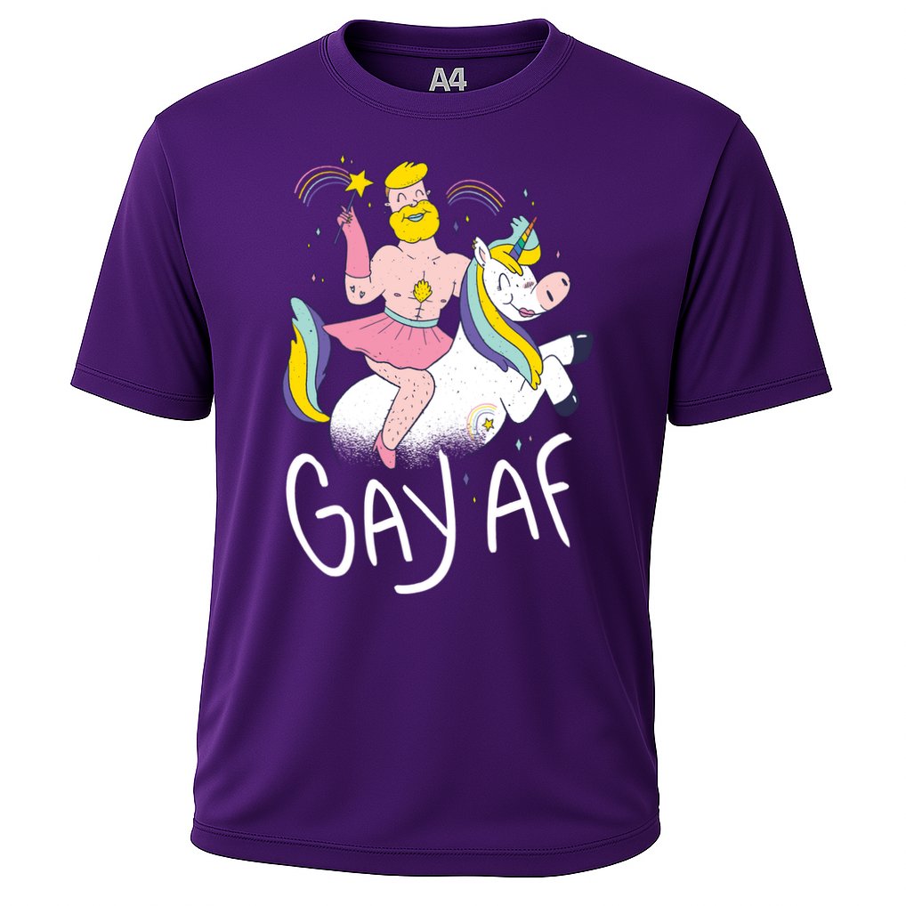 Gay AF Unicorn Cooling Performance Crew T-Shirt