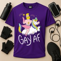 Gay AF Unicorn Cooling Performance Crew T-Shirt