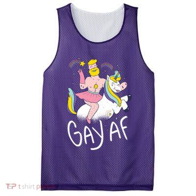 Gay AF Unicorn Mesh Reversible Basketball Jersey Tank