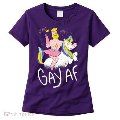 Gay AF Unicorn Womens T-Shirt