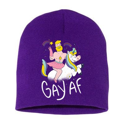 Gay AF Unicorn Short Acrylic Beanie