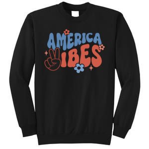 Groovy America Vibes Retro American USA 4th Of July Sweatshirt