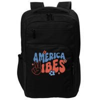 Groovy America Vibes Retro American USA 4th Of July Impact Tech Backpack