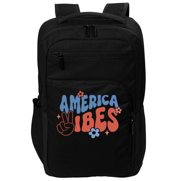 Groovy America Vibes Retro American USA 4th Of July Impact Tech Backpack