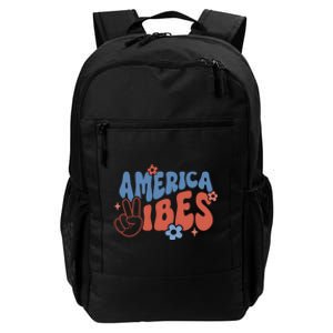 Groovy America Vibes Retro American USA 4th Of July Daily Commute Backpack