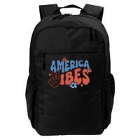 Groovy America Vibes Retro American USA 4th Of July Daily Commute Backpack