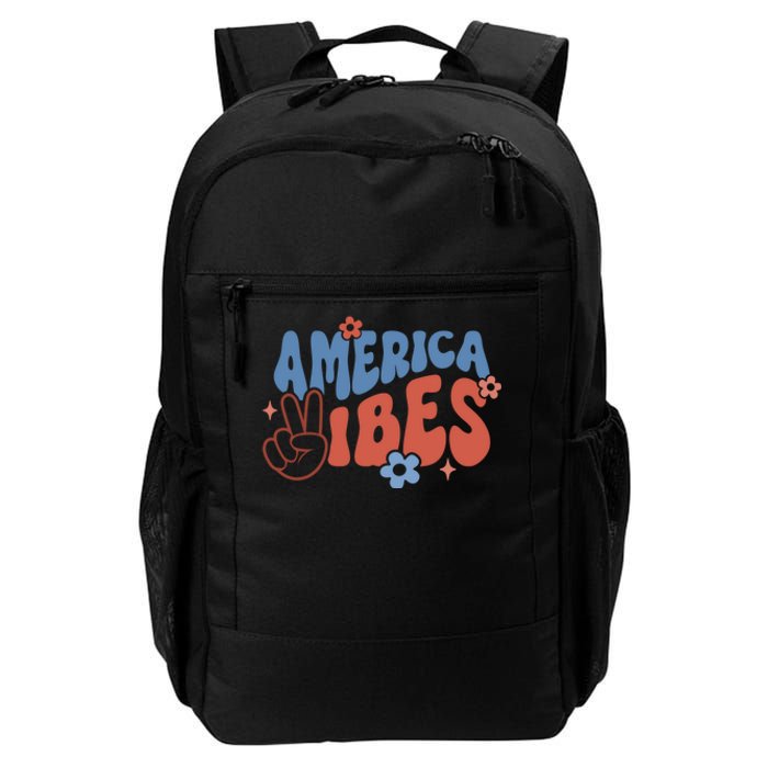 Groovy America Vibes Retro American USA 4th Of July Daily Commute Backpack