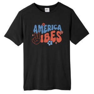 Groovy America Vibes Retro American USA 4th Of July Tall Fusion ChromaSoft Performance T-Shirt