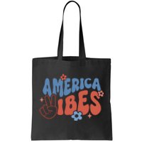 Groovy America Vibes Retro American USA 4th Of July Tote Bag