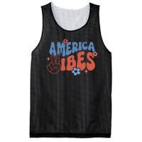 Groovy America Vibes Retro American USA 4th Of July Mesh Reversible Basketball Jersey Tank