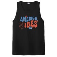 Groovy America Vibes Retro American USA 4th Of July PosiCharge Competitor Tank