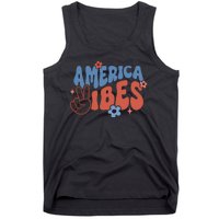 Groovy America Vibes Retro American USA 4th Of July Tank Top