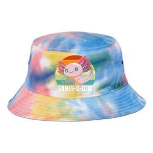 Gamesolotl Axolotl Video Games Gaming Lover Geek Gamer Pun Tie Dye Newport Bucket Hat