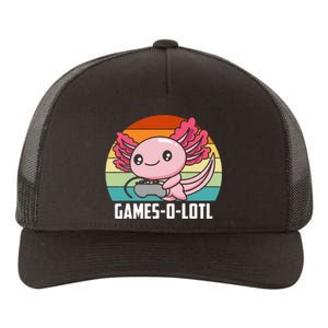 Gamesolotl Axolotl Video Games Gaming Lover Geek Gamer Pun Yupoong Adult 5-Panel Trucker Hat