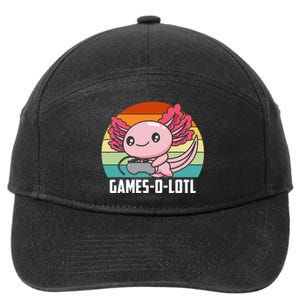 Gamesolotl Axolotl Video Games Gaming Lover Geek Gamer Pun 7-Panel Snapback Hat