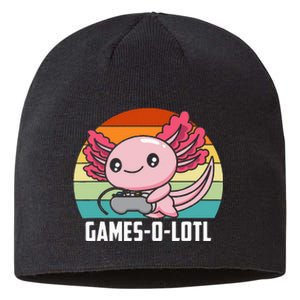 Gamesolotl Axolotl Video Games Gaming Lover Geek Gamer Pun Sustainable Beanie