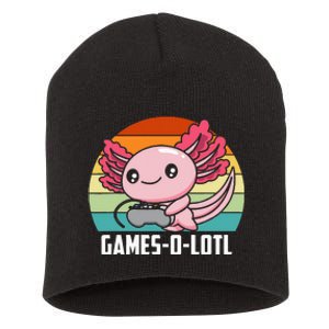 Gamesolotl Axolotl Video Games Gaming Lover Geek Gamer Pun Short Acrylic Beanie