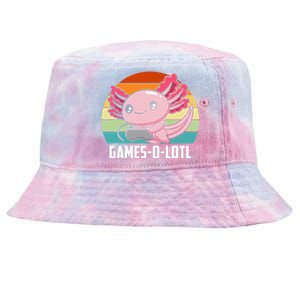 Gamesolotl Axolotl Video Games Gaming Lover Geek Gamer Pun Tie-Dyed Bucket Hat