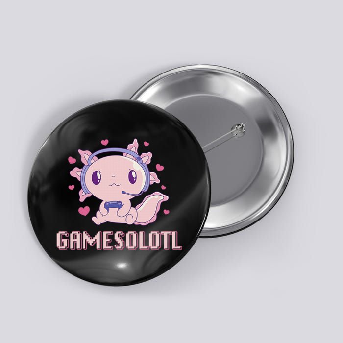 Gamesolotl Axolotl Video Gamer Kawaii Anime Gifts Boys Button