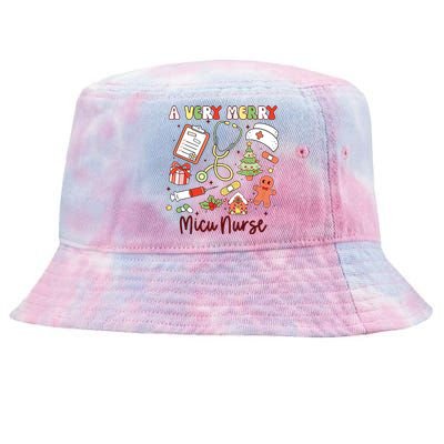 Groovy A Very Merry Micu Nurse Xmas Medical Intensive Care Tie-Dyed Bucket Hat