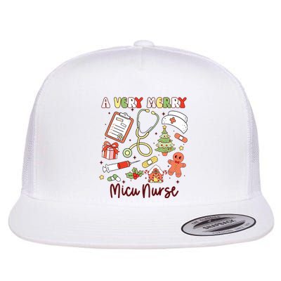 Groovy A Very Merry Micu Nurse Xmas Medical Intensive Care Flat Bill Trucker Hat