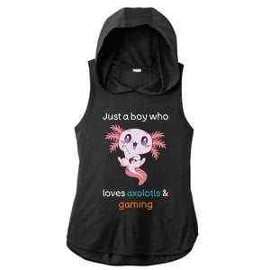 Gamesolotl Axolotl Video Gamer Kawaii Anime Gifts Boys Ladies PosiCharge Tri-Blend Wicking Draft Hoodie Tank