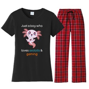 Gamesolotl Axolotl Video Gamer Kawaii Anime Gifts Boys Women's Flannel Pajama Set