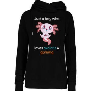 Gamesolotl Axolotl Video Gamer Kawaii Anime Gifts Boys Womens Funnel Neck Pullover Hood