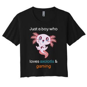 Gamesolotl Axolotl Video Gamer Kawaii Anime Gifts Boys Women's Crop Top Tee