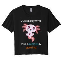 Gamesolotl Axolotl Video Gamer Kawaii Anime Gifts Boys Women's Crop Top Tee