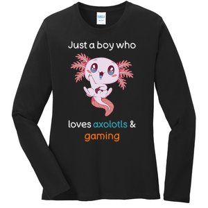 Gamesolotl Axolotl Video Gamer Kawaii Anime Gifts Boys Ladies Long Sleeve Shirt