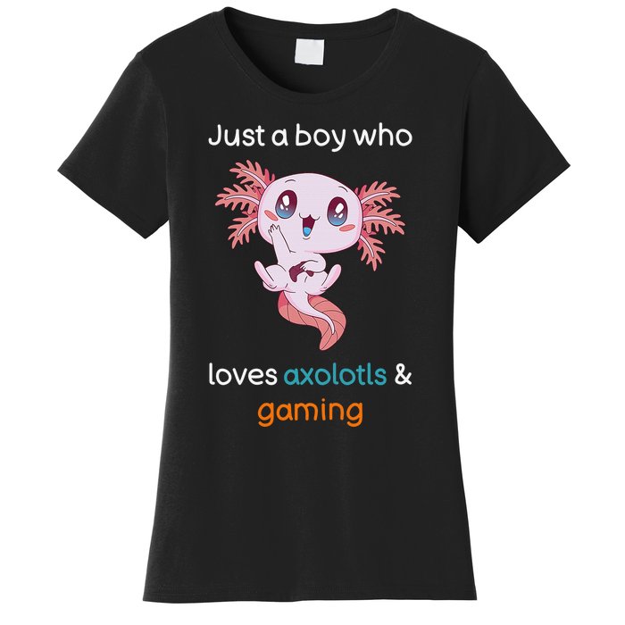 Gamesolotl Axolotl Video Gamer Kawaii Anime Gifts Boys Women's T-Shirt