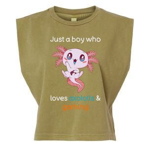 Gamesolotl Axolotl Video Gamer Kawaii Anime Gifts Boys Garment-Dyed Women's Muscle Tee