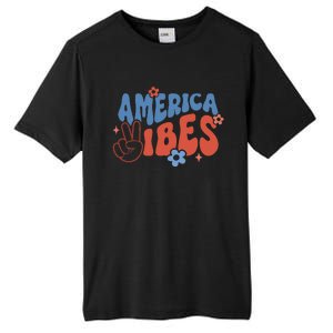 Groovy America Vibes Retro American USA 4th Of July Tall Fusion ChromaSoft Performance T-Shirt