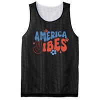 Groovy America Vibes Retro American USA 4th Of July Mesh Reversible Basketball Jersey Tank