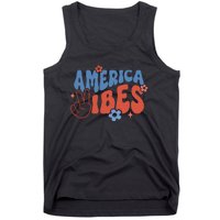 Groovy America Vibes Retro American USA 4th Of July Tank Top