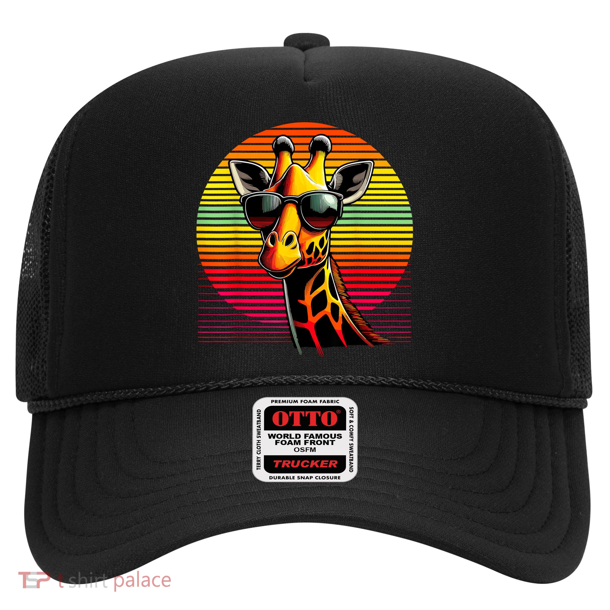 Giraffe Animal Vintage Sunglasses Giraffe Trucker Hat