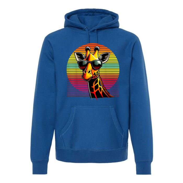 Giraffe Animal Vintage Sunglasses Giraffe Premium Hoodie