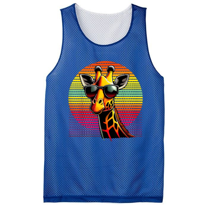 Giraffe Animal Vintage Sunglasses Giraffe Mesh Reversible Basketball Jersey Tank