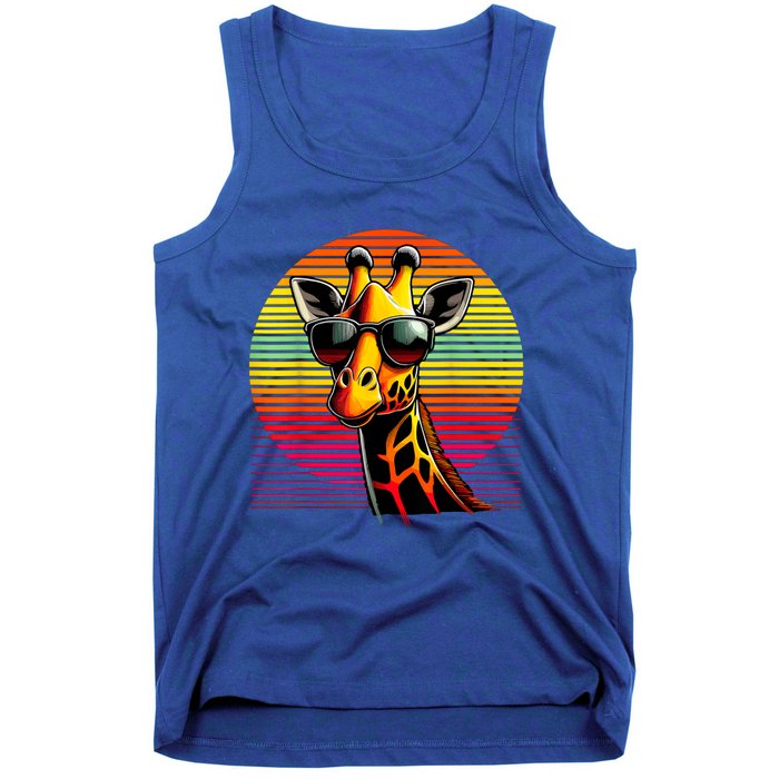 Giraffe Animal Vintage Sunglasses Giraffe Tank Top