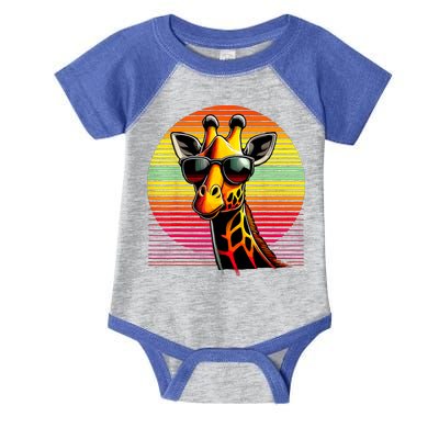 Giraffe Animal Vintage Sunglasses Giraffe Infant Baby Jersey Bodysuit