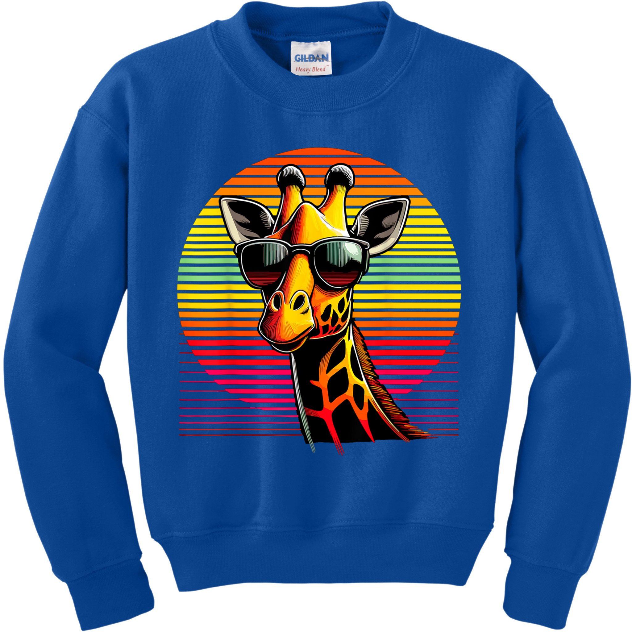 Giraffe Animal Vintage Sunglasses Giraffe Kids Sweatshirt