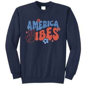 Groovy America Vibes Retro American USA 4th Of July Sweatshirt