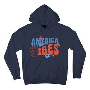 Groovy America Vibes Retro American USA 4th Of July Tall Hoodie